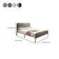 Cama de plataforma glamera marco de hierro cama estándar con cabecera rectangular