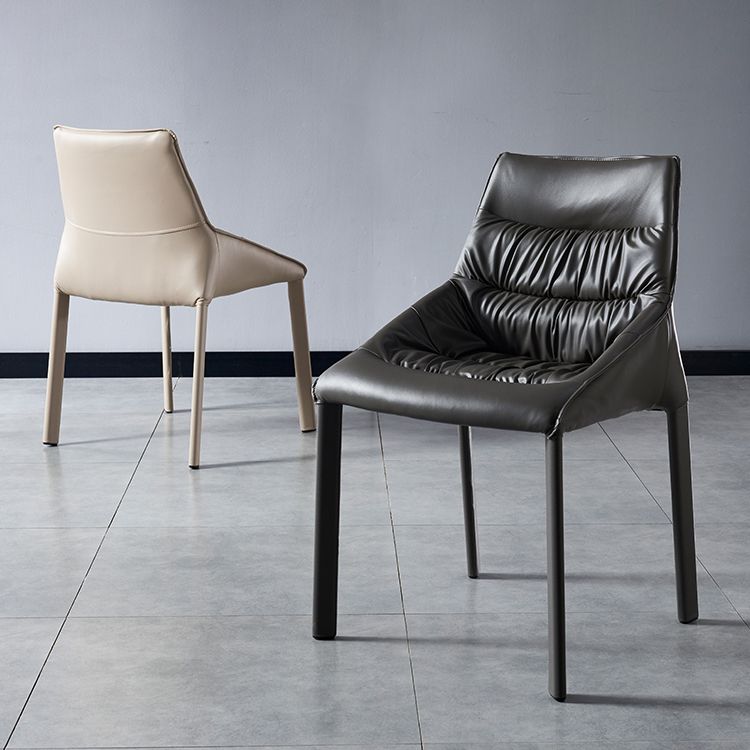 Contemporary Leather Dining Side Chairs Arm Solid Back Chair for Home Use Clearhalo ' kitchen&dining_furn' 'Dining Chairs' 'Dining Tables & Seating' 'dining_chair' 'furn' 'furn_dining_chair' 'Furniture' 'furniture_dining_chair' 'Kitchen & Dining Furniture' 'kitchen' 1200x1200_31c00f17-b7c4-4978-bbe9-4dd7f100cf2a