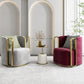 Glam Arm Chair Solid Color Pillow Back Gold Base Arms Included Armchair