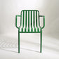 Dining Room Industrial Chair Metal Slat Back Dining Chair in Green