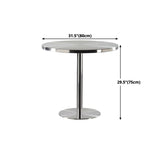 Metal Contemporary Sliver Dining Table Stainless Steel Dining Table with Pedestal Base Clearhalo ' dining_table' 'Dining Tables & Seating' 'Dining Tables' 'furn' 'furn_dining_table' 'Furniture' 'furniture_dining_table' 'Kitchen & Dining Furniture' 'kitchen&dining_furn' 'kitchen' 'kitchen_dining_table' 1200x1200_31c3f168-de78-4aa2-9ecb-4eca45c7171f