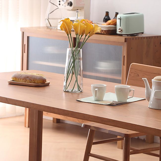 Mesa de comedor de cocina contemporánea Mesa de comedor rectangular de madera maciza