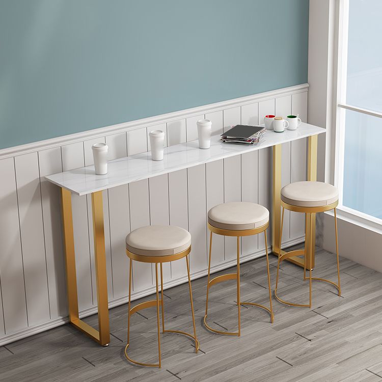 1/4/7 pièces Glam Glam Iron Bistro Set Rectangle Rectangle Bar Table Set avec un faux marbre blanc