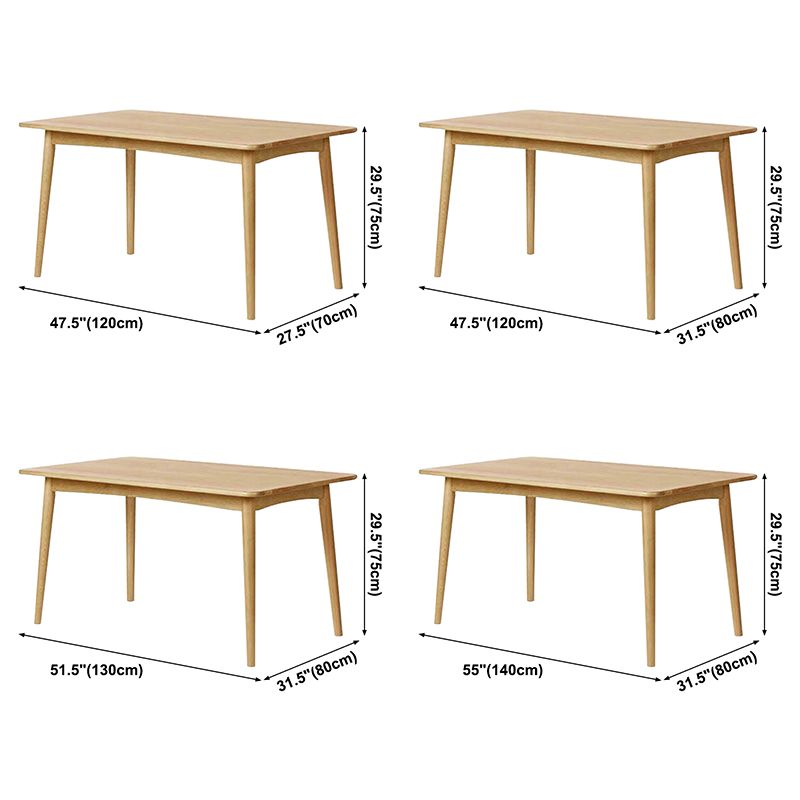 Simple Brown Standard Dining Table Solid Wood Rectangle Dining Table with 4 Legs Base Clearhalo ' dining_table' 'Dining Tables & Seating' 'Dining Tables' 'furn' 'furn_dining_table' 'Furniture' 'furniture_dining_table' 'Kitchen & Dining Furniture' 'kitchen&dining_furn' 'kitchen' 'kitchen_dining_table' 1200x1200_31c5d34c-295f-4a18-9608-a00dbd246993
