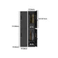 Black Steel Wardrobe Armoire Contemporary Hinged Wardrobe Cabinet