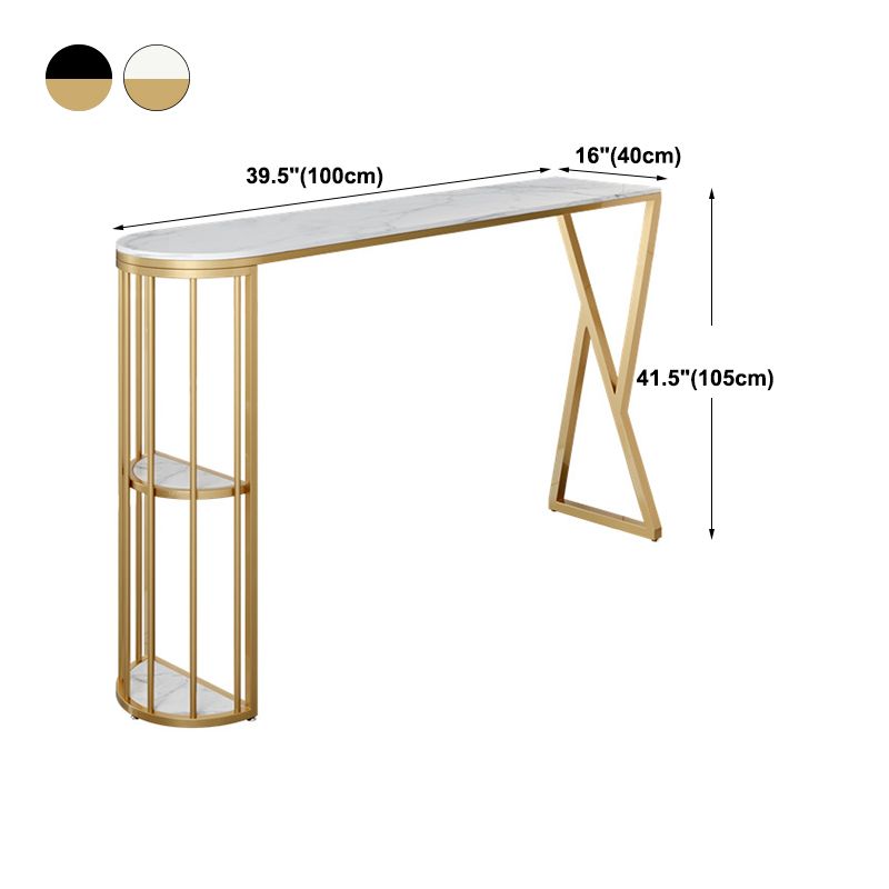 Glam Style Bar Table Stone Top Pub Table with Cabinet for Dining Room Clearhalo 'Bar Furniture' 'Bar Tables' 'bar_tables' 'furn' 'furn_bar_tables' 'Furniture' 'furniture_bar_tables' 'Kitchen & Dining Furniture' 1200x1200_31c6b058-3b93-449d-8204-01be41247ab6