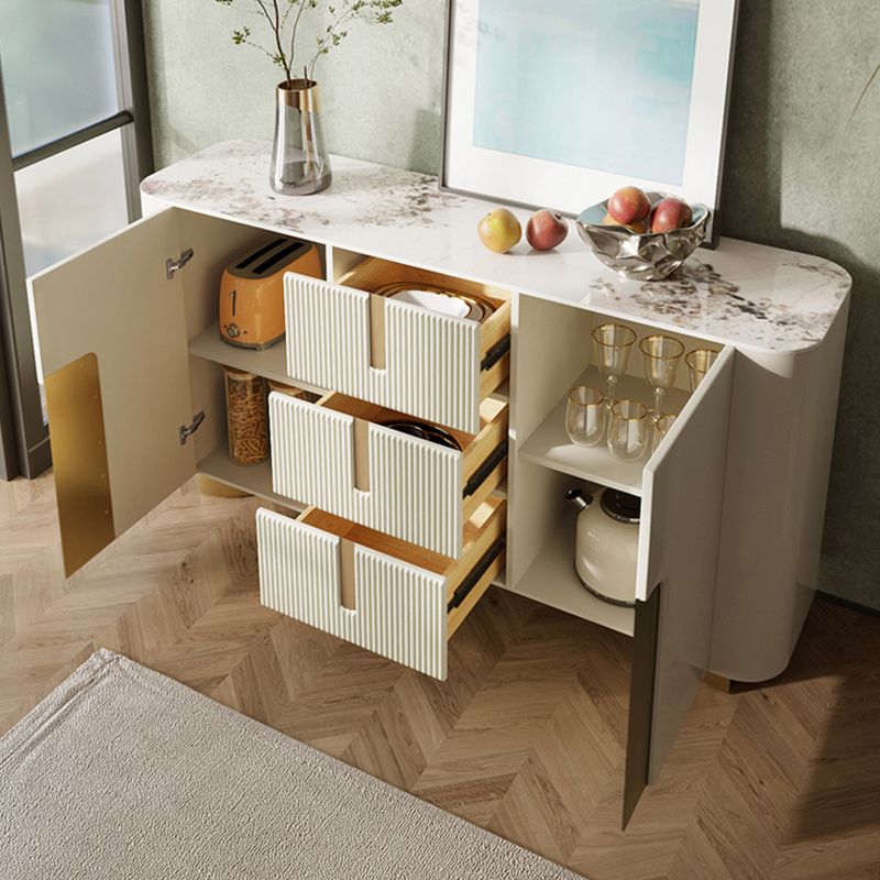 Glam Sideboard Buffet Cabinets Buffet Sideboard with 2 Doors and 3 Drawers Clearhalo 'buffet_sideboard' 'Buffets & Sideboards' 'furn' 'furn_buffet_sideboard' 'Furniture' 'Kitchen & Dining Furniture' 1200x1200_31c7ce36-04cc-43bf-ac9e-dbc29bdd2133