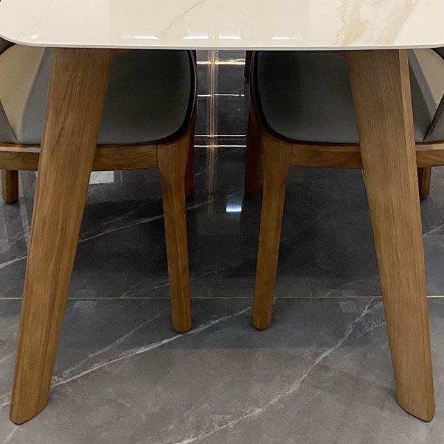 Tavolo da pranzo altezza standard minimalista set con 4 sedie da cucina imbottite