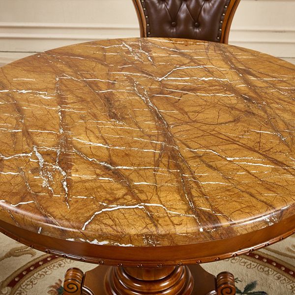 Round 4 Legs Victorian Style Dining Table Sintered Stone Fixed Table for Kitchen Clearhalo ' dining_table' 'Dining Tables & Seating' 'Dining Tables' 'furn' 'furn_dining_table' 'Furniture' 'furniture_dining_table' 'Kitchen & Dining Furniture' 'kitchen&dining_furn' 'kitchen' 'kitchen_dining_table' 1200x1200_31c9cb2e-b55b-4eed-8e77-3f199c65276d