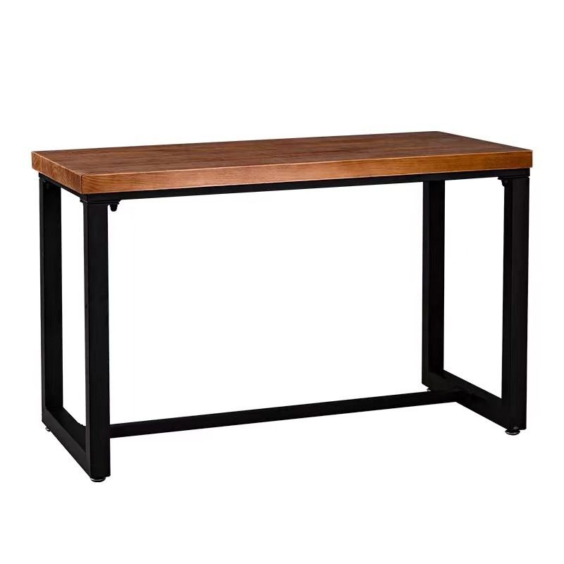 Solid Wood Dining Table Industrial Brown Top Dining Table with Black Frame Clearhalo 'Dining Tables & Seating' 'Dining Tables' 'dining_table' 'furn' 'furn_dining_table' 'Furniture' 'Kitchen & Dining Furniture' 1200x1200_31cd57d9-4b24-4339-a3f6-128b98d056a4