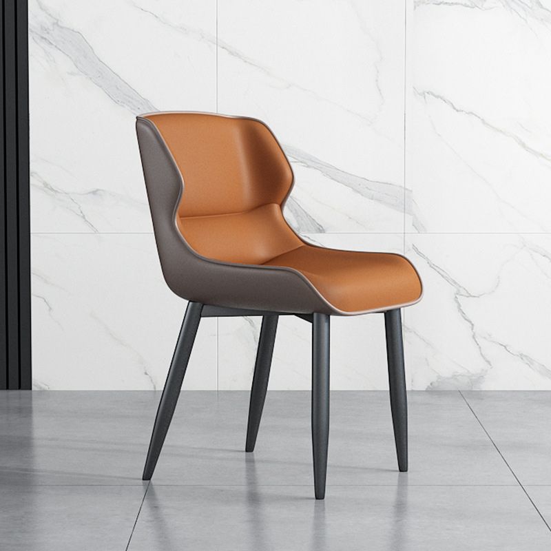 Modern Wingback Side Chair Faux Leather Upholstered Side Chair Clearhalo 'Dining Chairs' 'Dining Tables & Seating' 'dining_chair' 'furn' 'furn_dining_chair' 'Furniture' 'Kitchen & Dining Furniture' 1200x1200_31cd7ccd-c340-4434-8f4d-9c9f702a94fb