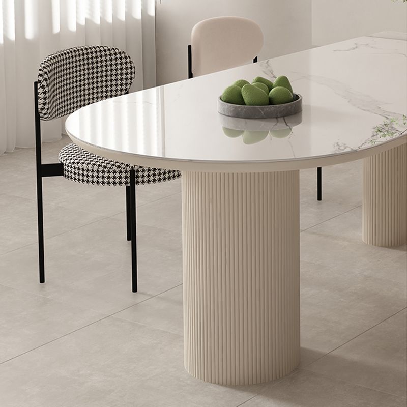 Sintered Stone Top Table White Dining Table for Kitchen Dining Room Clearhalo 'Dining Tables & Seating' 'Dining Tables' 'dining_table' 'furn' 'furn_dining_table' 'Furniture' 'Kitchen & Dining Furniture' 1200x1200_31cefb08-acae-4343-90e4-172e8da85078