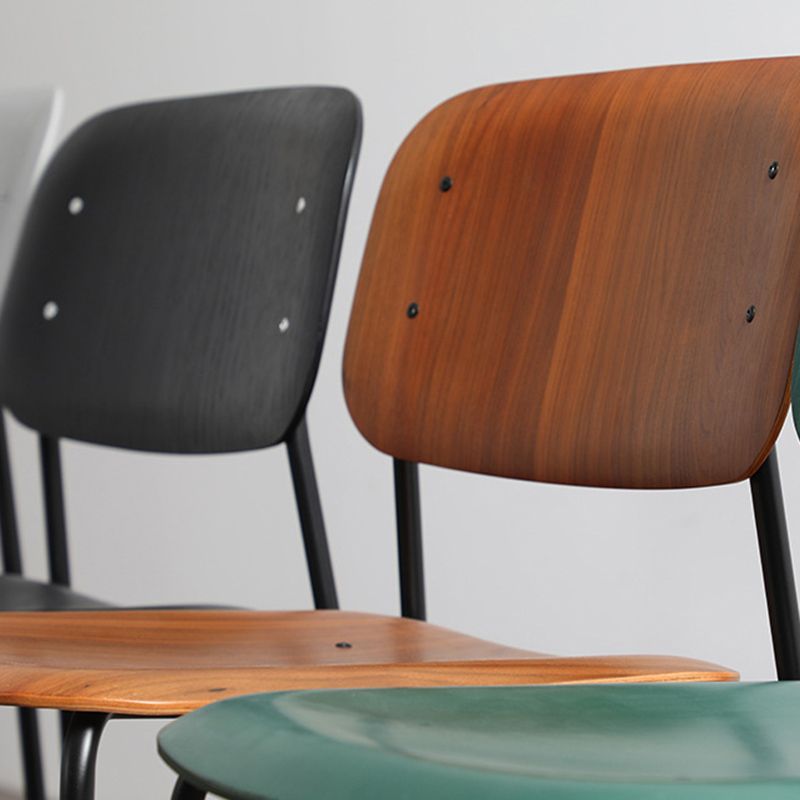 Nordic Wooden Dining Chair with Metal Base 31"H Open Back Dining Side Chair for Restaurant Clearhalo ' kitchen&dining_furn' 'Dining Chairs' 'Dining Tables & Seating' 'dining_chair' 'furn' 'furn_dining_chair' 'Furniture' 'furniture_dining_chair' 'Kitchen & Dining Furniture' 'kitchen' 1200x1200_31cf97c8-dde4-4d2b-a5f7-30d234e24686