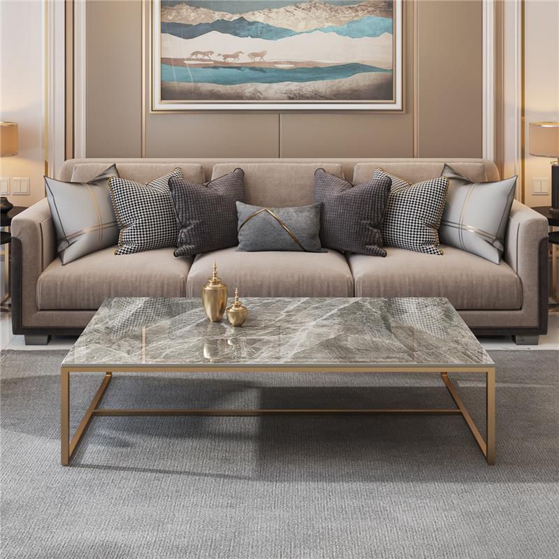 Glam Slate Coffee Table Rectangle Gold Frame Coffee or End Table Clearhalo 'Coffee & Accent Tables' 'Coffee Tables' 'coffee_tables' 'furn' 'furn_coffee_tables' 'Furniture' 'Living Room Furniture' 1200x1200_31cfb061-b464-4140-a022-6526e9cce599