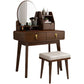 Natural/Brown Wooden Vanity with Mirror, 2 Drawers Dresser - 27.56"/31.5" W