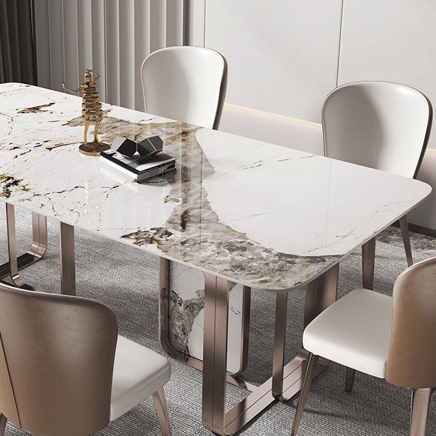 Traditional Luxury Dining Table Sintered Stone Rectangle Dining Table with Rose Gold Frame Clearhalo ' dining_table' 'Dining Tables & Seating' 'Dining Tables' 'furn' 'furn_dining_table' 'Furniture' 'furniture_dining_table' 'Kitchen & Dining Furniture' 'kitchen&dining_furn' 'kitchen' 'kitchen_dining_table' 1200x1200_31d0b7cb-24f6-449c-91fe-de9001d91179