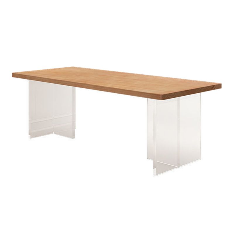 Modern Rectangular Table Solid Wood Dining Room Table in Natural Clearhalo 'Dining Tables & Seating' 'Dining Tables' 'dining_table' 'furn' 'furn_dining_table' 'Furniture' 'Kitchen & Dining Furniture' 1200x1200_31d135fb-64d5-4f69-9509-6f4d5cd4864b