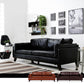 Faux Leather Sofa Modern 25.98" H Cushions Couch in Black/Brown Clearhalo 'furn' 'furn_sofas' 'Furniture' 'furniture_sofas' 'kitchen' 'kitchen_sofas' 'Living Room Furniture' 'Sofa' 'sofas' 1200x1200_31d1558f-f5e6-48a0-af2f-813b959904fe