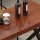 Retro Industrial Style Rectangular Solid Wood Dining Table for Coffee House and Milk Tea