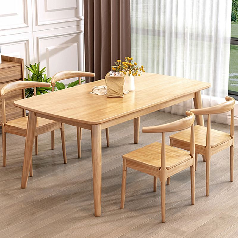 Modern Style Rectangle Wood Kitchen Dining Table Rubberwood Table with 4 Legs Clearhalo ' dining_table' 'Dining Tables & Seating' 'Dining Tables' 'furn' 'furn_dining_table' 'Furniture' 'furniture_dining_table' 'Kitchen & Dining Furniture' 'kitchen&dining_furn' 'kitchen' 'kitchen_dining_table' 1200x1200_31d415e8-04e9-4b52-995e-88f929a1036e