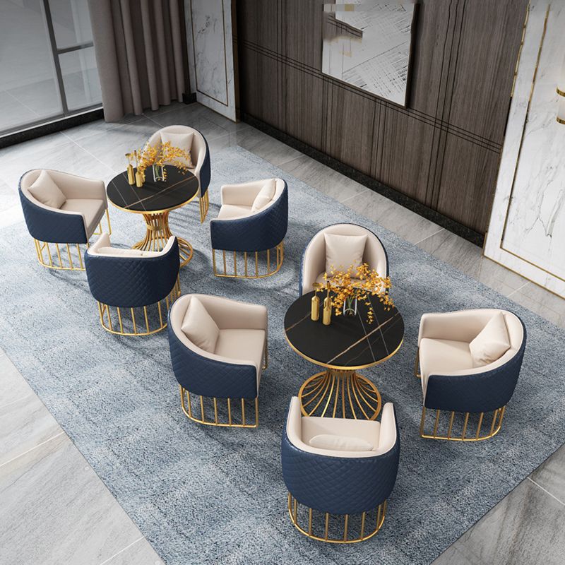 Mesa de lujo tradicional de lujo Mesa de piedra sinterizada con pedestal