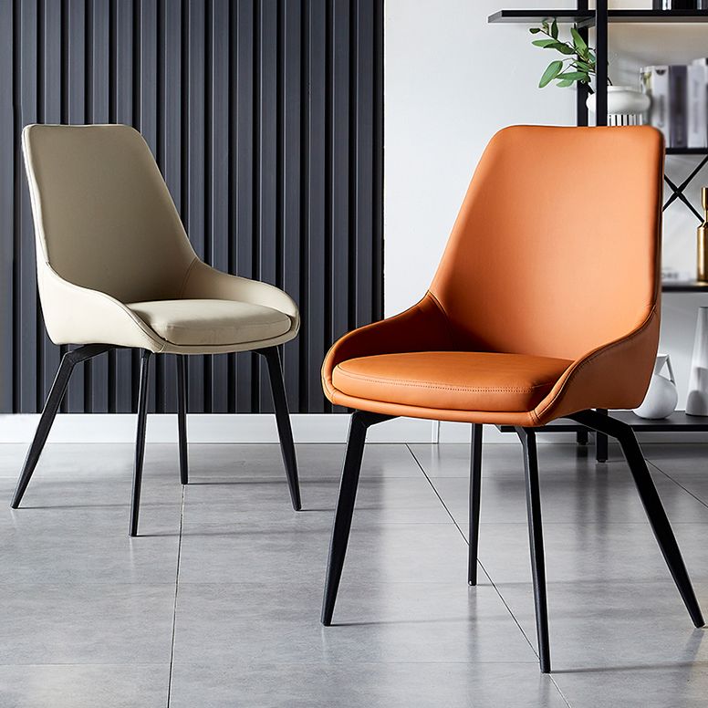Contemporary Style Leather Dining Chair of 18" Wide Parsons Chair for Home Clearhalo ' kitchen&dining_furn' 'Dining Chairs' 'Dining Tables & Seating' 'dining_chair' 'Furniture' 'furniture_dining_chair' 'Kitchen & Dining Furniture' 'kitchen' 1200x1200_31d632a6-d4aa-45dc-8472-226c1bf63a22