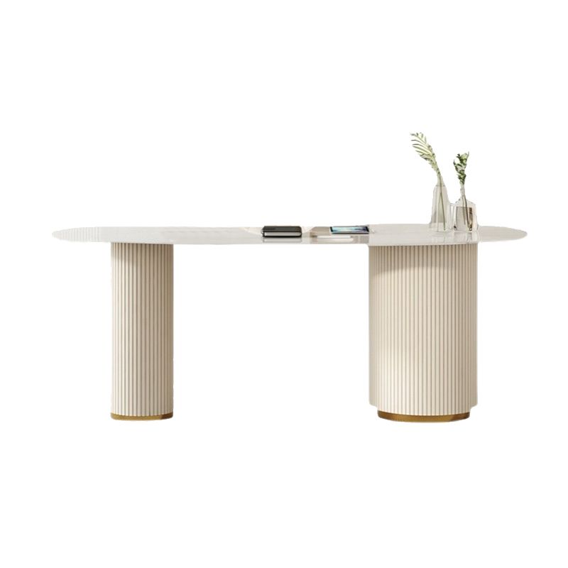 Irregular Shaped Stone Top Office Desk Glam Style Writing Desk for Office Clearhalo 'furn' 'furn_office_desk' 'Furniture' 'Office Desks' 'Office Furniture' 'office_desk' 1200x1200_31d78942-83e1-4a8d-a430-1cd1b4a551b8