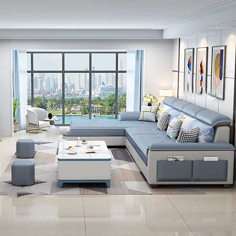 Contemporary 4-seater Sofa Sewn Pillow Back Sectional with Storage Clearhalo 'furn' 'furn_sofas' 'Furniture' 'furniture_sectionals' 'kitchen' 'kitchen_sofas' 'Living Room Furniture' 'Sectionals' 'Sofa' 'sofas' 1200x1200_31d8341c-0dcc-4134-8c4f-add8f2ad9d95