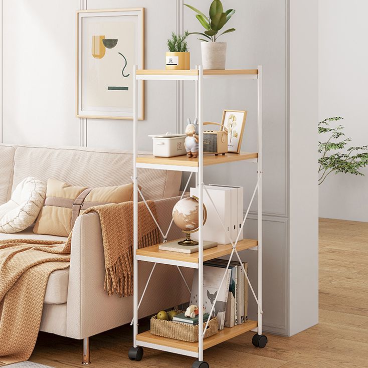 Scandinavian Style Etagere Bookcase Metal Open Back Bookshelf with Wheels Clearhalo 'Bookcases' 'furn' 'furn_bookcases' 'Furniture' 'furniture_bookcases' 'Office Furniture' 1200x1200_31d86761-eb38-4854-b0d2-15653498bb76