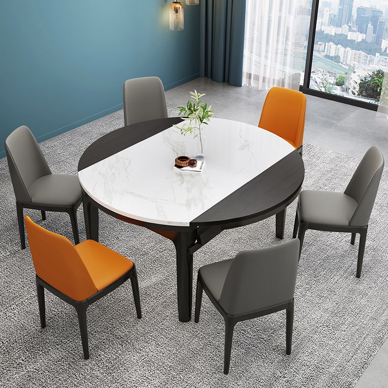 Modern Leather Armless Dining Chairs Solid Back Side Chair with Wood Legs Clearhalo ' kitchen&dining_furn' 'Dining Chairs' 'Dining Tables & Seating' 'dining_chair' 'furn' 'furn_dining_chair' 'Furniture' 'furniture_dining_chair' 'Kitchen & Dining Furniture' 'kitchen' 1200x1200_31d98d04-6cc2-4613-89f2-0303e61bd44c