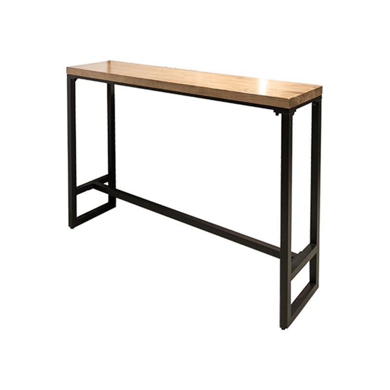 Pine Wood Bar Dining Table Industrial Rectangle Bar Table with Trestle for Milk Tea Shop Clearhalo 'Bar Furniture' 'Bar Tables' 'bar_tables' 'furn' 'furn_bar_tables' 'Furniture' 'Kitchen & Dining Furniture' 1200x1200_31db6cd4-fd23-4fa7-8a9b-ad6c5a1aa8b3