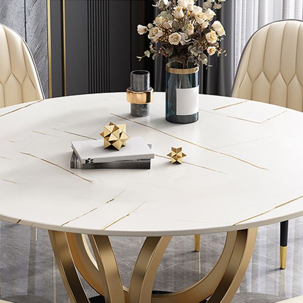 Glam Restaurant Sintered Stone Table Round Pedestal Dining Table Clearhalo 'Dining Tables & Seating' 'Dining Tables' 'dining_table' 'furn' 'furn_dining_table' 'Furniture' 'furniture_dining_table' 'Kitchen & Dining Furniture' 'kitchen' 'kitchen_dining_table' 1200x1200_31dc218f-c3ca-4220-a216-358d63a89f47