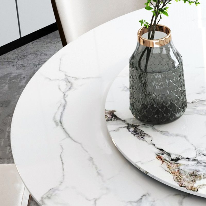 Glam Dining Round Table Sintered Stone Table with Metal Legs for Home Use Clearhalo 'Dining Tables & Seating' 'Dining Tables' 'dining_table' 'furn' 'furn_dining_table' 'Furniture' 'Kitchen & Dining Furniture' 1200x1200_31de0fe5-a383-45b1-8909-ca48e8e57997