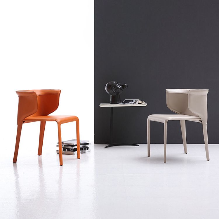 Designer Style Wingback Home Arm Chair Leather Matte Finish Dining Chair (Set of 2) Clearhalo ' kitchen&dining_furn' 'Dining Chairs' 'Dining Tables & Seating' 'dining_chair' 'furn' 'furn_dining_chair' 'Furniture' 'furniture_dining_chair' 'Kitchen & Dining Furniture' 'kitchen' 1200x1200_31deb50f-081c-4108-9175-82a22bfc47f4