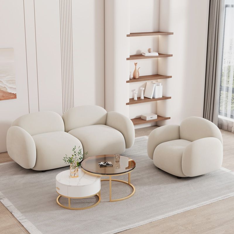 Sedute glam a braccio quadrato cuscini bianchi di divano soggiorno standard