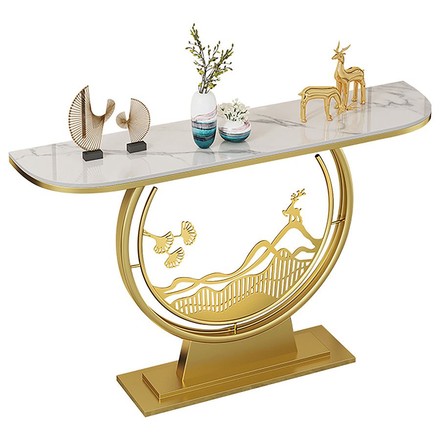 Tavolo console glam in pietra 31,5 "tavolo di accento alto