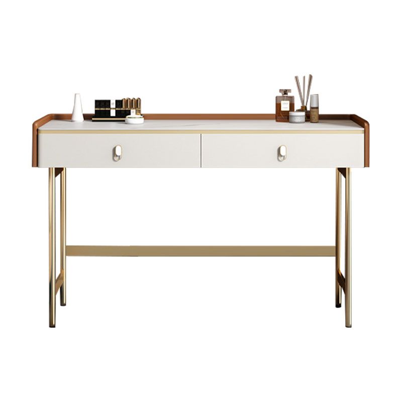 Glam -stijl stenen topkruidtafel voor slaapkamer oranje ijdelheid set