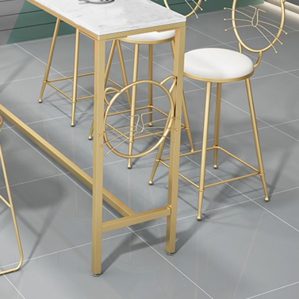 Tavolo da bancone rettangolo glam barre di marmo di marmo/tavolo da dinette in bianco