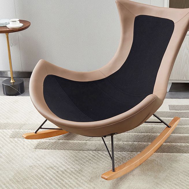 Light Luxury Style Single Leisure Chaise Rocking Chair Lounge Lazy Chair Clearhalo 'Chairs & Seating' 'furn' 'furn_rocking_chairs' 'Furniture' 'Living Room Furniture' 'Rocking Chairs' 'rocking_chairs' 1200x1200_31e5ab26-f05e-4ffa-a991-aca3a491cdd2