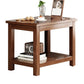Contemporary Side Table Double Tier Wood Accent Side Table with Shelf