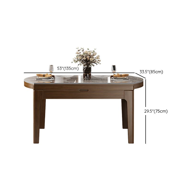 Modern Stone Foldable Dining Table Rubber Wood Base for Dining Room Clearhalo 'Dining Tables & Seating' 'Dining Tables' 'dining_table' 'furn' 'furn_dining_table' 'Furniture' 'Kitchen & Dining Furniture' 1200x1200_31e6de82-f779-4cfe-80a4-7171c0601e23