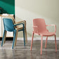 Scandinavian Plastic Dining Arm Chairs Stackable Solid Back Armchairs (Set of 4) Clearhalo ' kitchen&dining_furn' 'Dining Chairs' 'Dining Tables & Seating' 'dining_chair' 'furn' 'furn_dining_chair' 'Furniture' 'furniture_dining_chair' 'Kitchen & Dining Furniture' 'kitchen' 1200x1200_31e72130-021d-45d0-8806-96a5b434b3b6