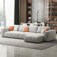 Simple Light-grey Sofa/Sectional with Faux Leather and Pillowed Back Cushions Clearhalo 'furn' 'furn_sectionals' 'Furniture' 'furniture_sectionals' 'kitchen' 'kitchen_sectionals' 'Living Room Furniture' 'Sectionals' 1200x1200_31e7ddad-bdec-48b6-a218-f64bb300935c