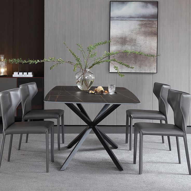 Contemporary Kitchen Solid Back Dining Side Chair Metal Dining Side Chair Clearhalo ' kitchen&dining_furn' 'Dining Chairs' 'Dining Tables & Seating' 'dining_chair' 'furn' 'furn_dining_chair' 'Furniture' 'furniture_dining_chair' 'Kitchen & Dining Furniture' 'kitchen' 1200x1200_31e836ee-aa6f-4c48-8a19-5959adce24c0