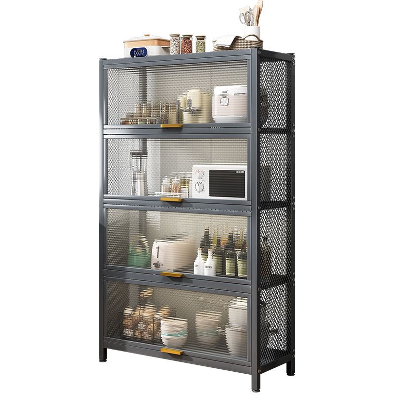 Serveur de restauration en métal et en plastique serveur de buffet noir contemporain