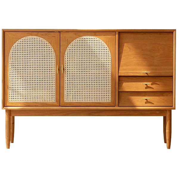 Cajón Pine Wood aparador de estantería ajustable moderna Credenza para sala de estar