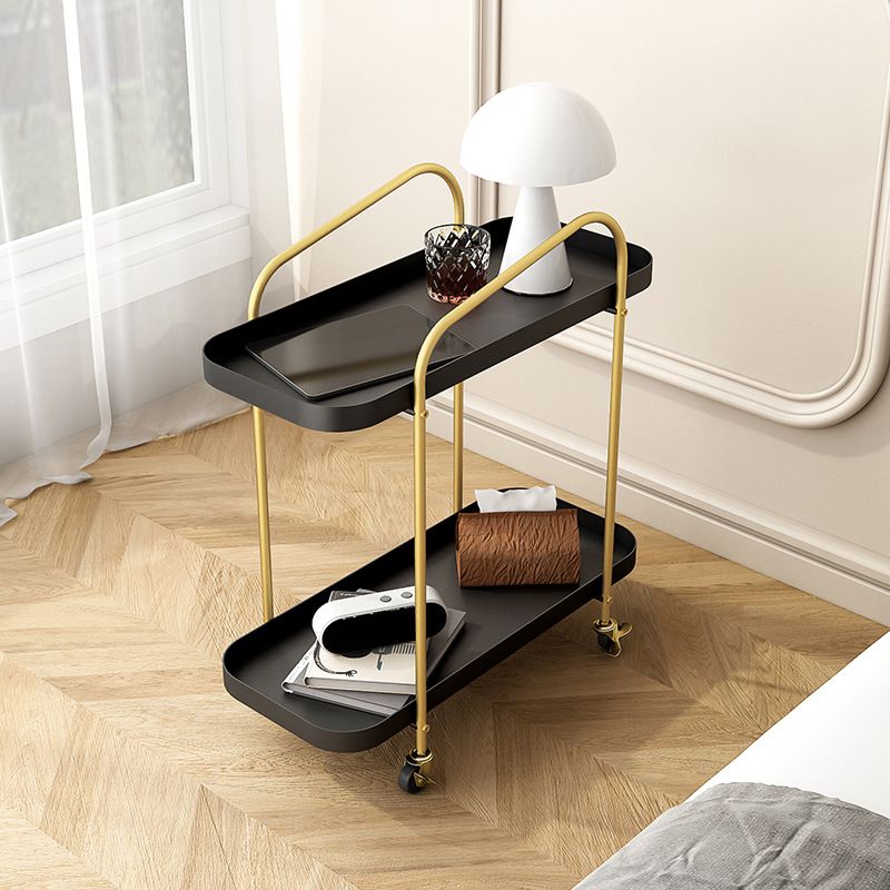 25.2" Tall Metal Side Table Shelf Included End Table with Casters Clearhalo 'Coffee & Accent Tables' 'End & Side Tables' 'end_side_tables' 'furn' 'furn_end_side_tables' 'Furniture' 'Living Room Furniture' 1200x1200_31eb6162-8467-49e9-a13f-00f01e07f3ff