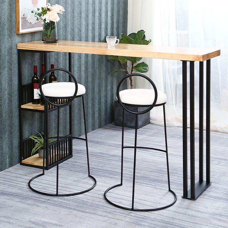 Scrivania industriale per bistrot con soggi in legno e tavolo da bar di bistrot in metallo