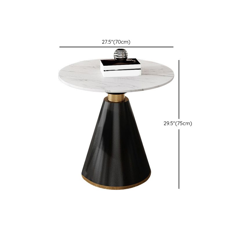 Metal Traditional Luxury Round Table Sintered Stone Top Indoor Table with Pedestal