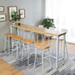 1/5/9 stuks industriële rechthoekige balktafel set houten toonbanktafel met hoge ontlasting